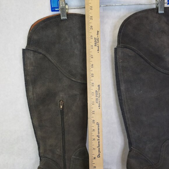 Lucky Brand Heeled Boot Women 10 Harleen Over the Knee Grey Suede Riding Stretch - Picture 9 of 16